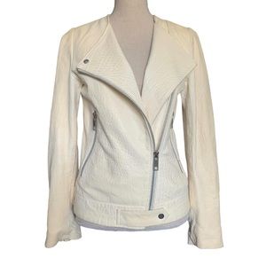 Zara 100% Sheep Leather Moto Jacket Size Small